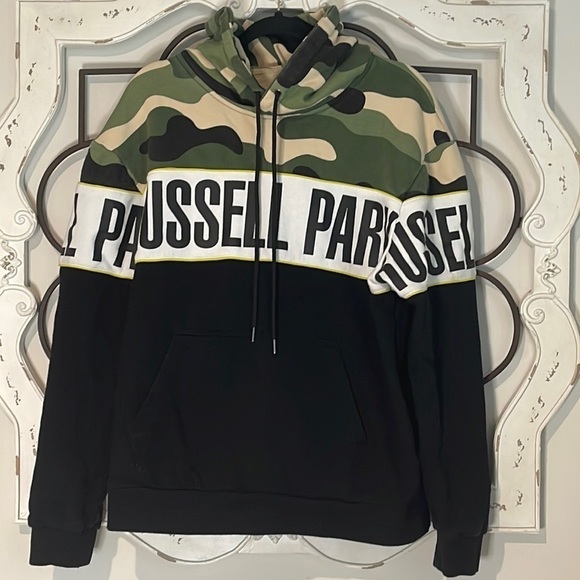 RUSSELL PARK CAMOUFLAGE SWEATSHIRT BLACK/GREEN/TAN SIZE EXTRA LARGE - Picture 2 of 11